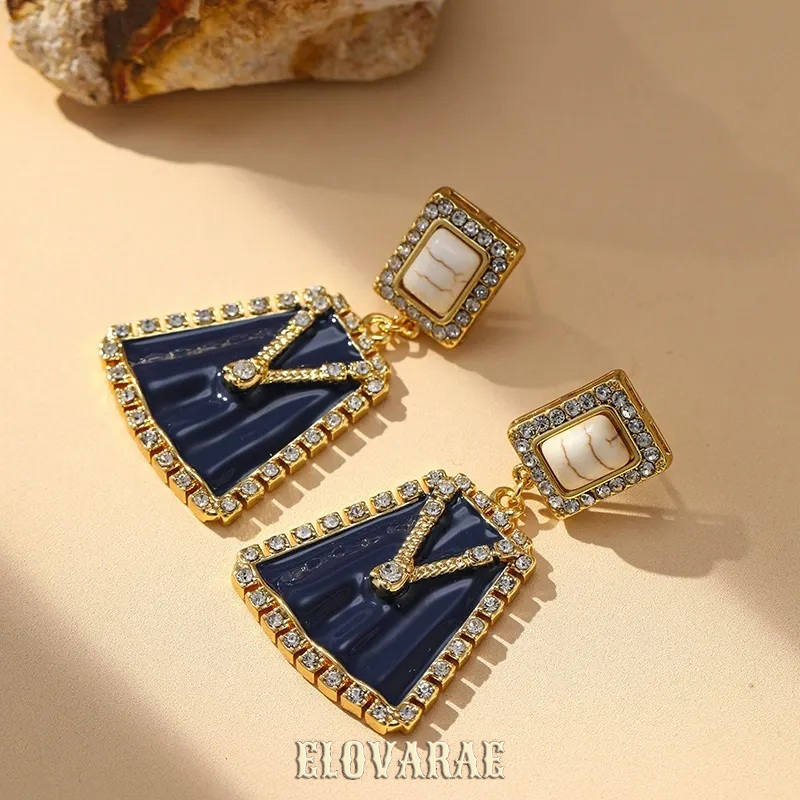 Marielle Halo Geometric Enamel Drop Earrings product image 3
