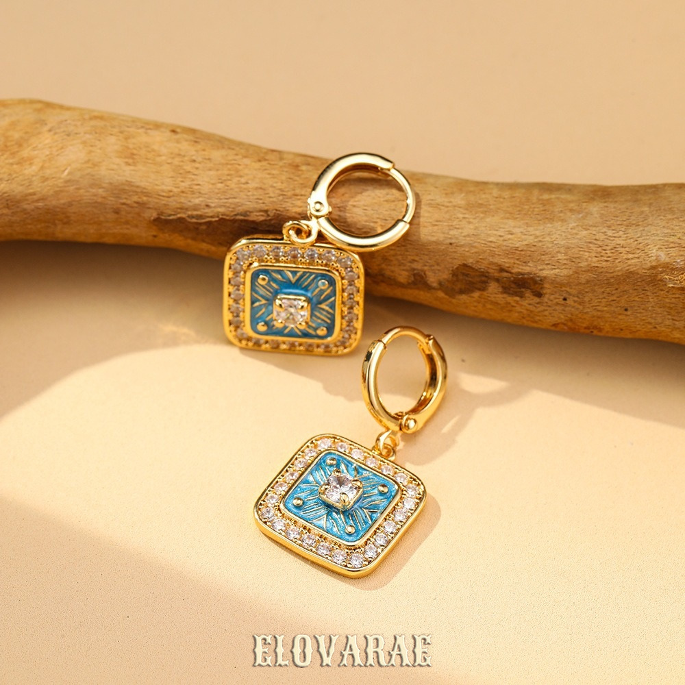 Cressida Halo Geometric Crystal Hoop Earrings product image 3