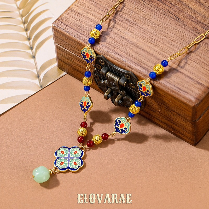 Thalia Halo Enamel Multicolor Pendant Necklace product image 3