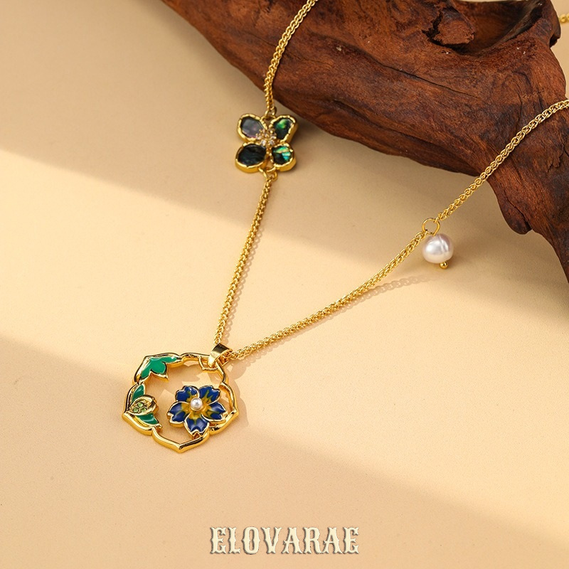 Vesper Reverie Floral Enamel Pendant Necklace product image 3