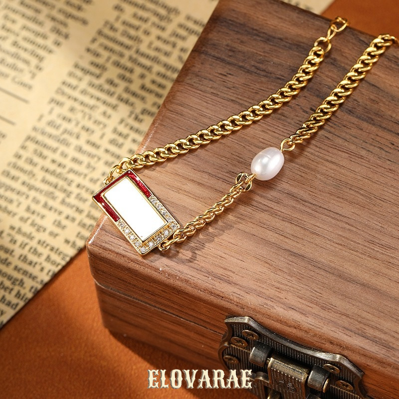 Amara Reverie Pearl Geometric Chain Bracelet product image 3