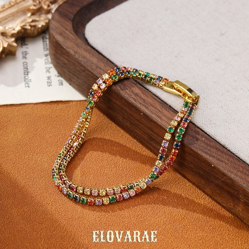 Solene Reverie Crystal Multicolor Chain Bracelet product image 3