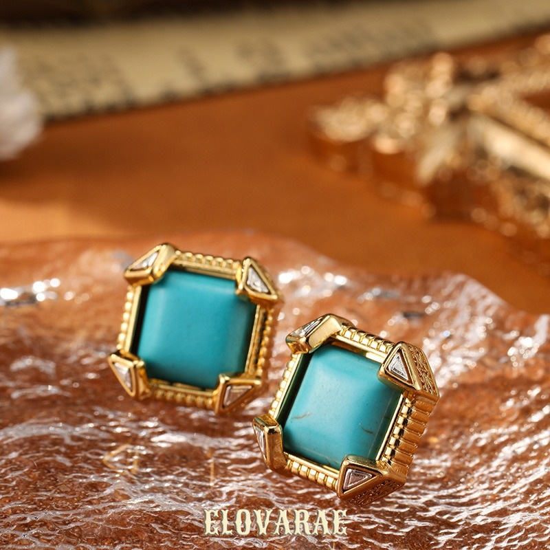 Thalia Reverie Geometric Turquoise-Tone Stud Earrings product image 3