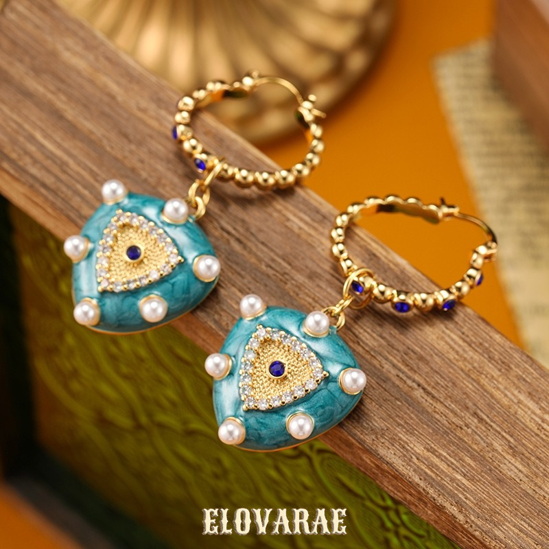 Seraphine Nocturne Pearl Heart Drop Earrings product image 3