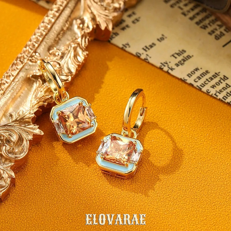 Isolde Nocturne Geometric Enamel Drop Earrings product image 3