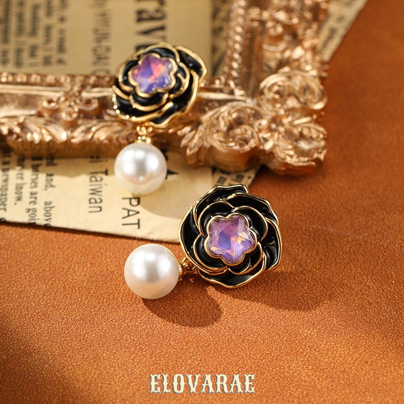 Marielle Gleam Camellia Enamel Drop Earrings product image 3