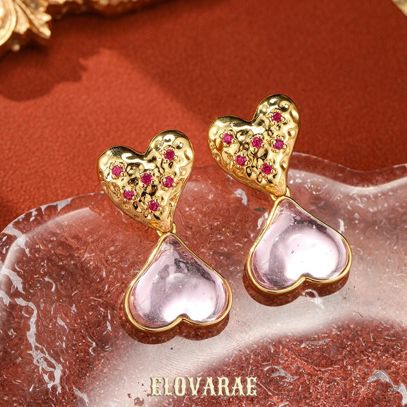 Noelle Gleam Heart Fringe Stud Earrings product image 3