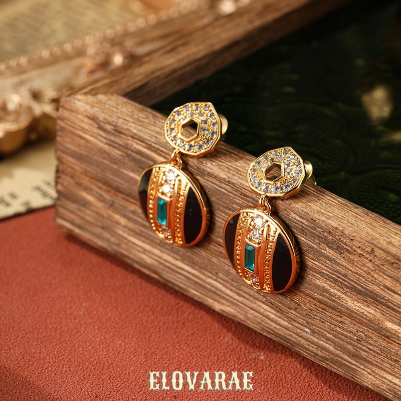 Elara Petal Geometric Crystal Drop Earrings product image 3
