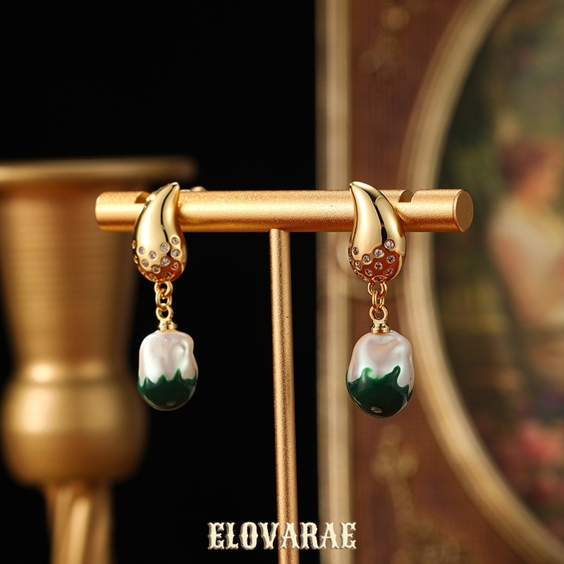 Seraphine Petal Pearl Teardrop Drop Earrings product image 3