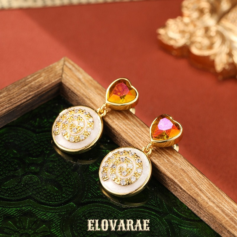 Noelle Petal Heart Enamel Drop Earrings product image 3
