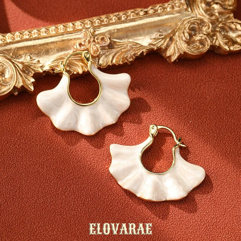 Cressida Petal Leaf Enamel Hoop Earrings product image 3