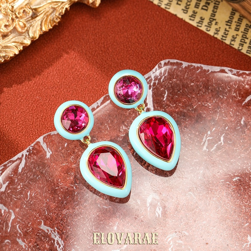 Aurelia Bloom Enamel Blue Drop Earrings product image 4
