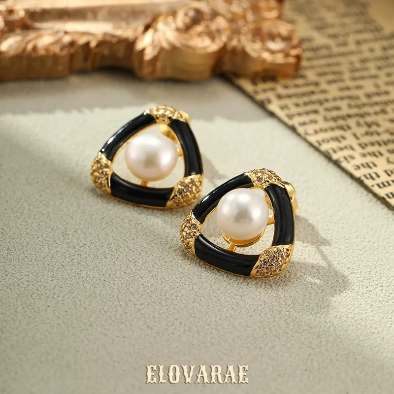 Sabine Bloom Pearl Enamel Stud Earrings product image 4