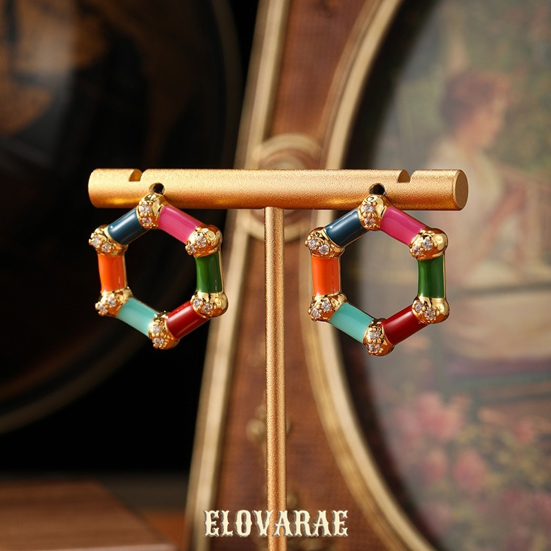 Amara Muse Geometric Enamel Drop Earrings product image 4