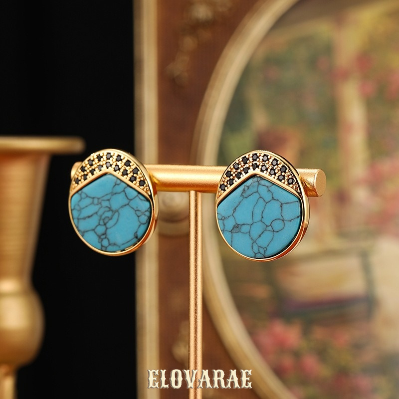 Isolde Muse Geometric Turquoise-Tone Drop Earrings product image 4