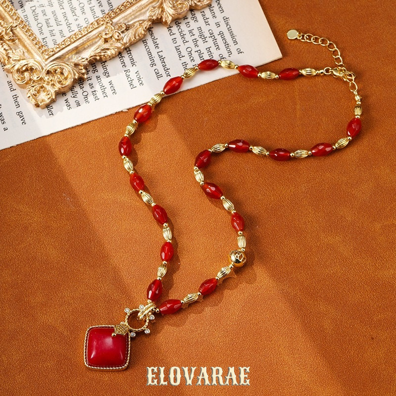 Evadne Muse Garnet-Tone Pendant Necklace product image 4