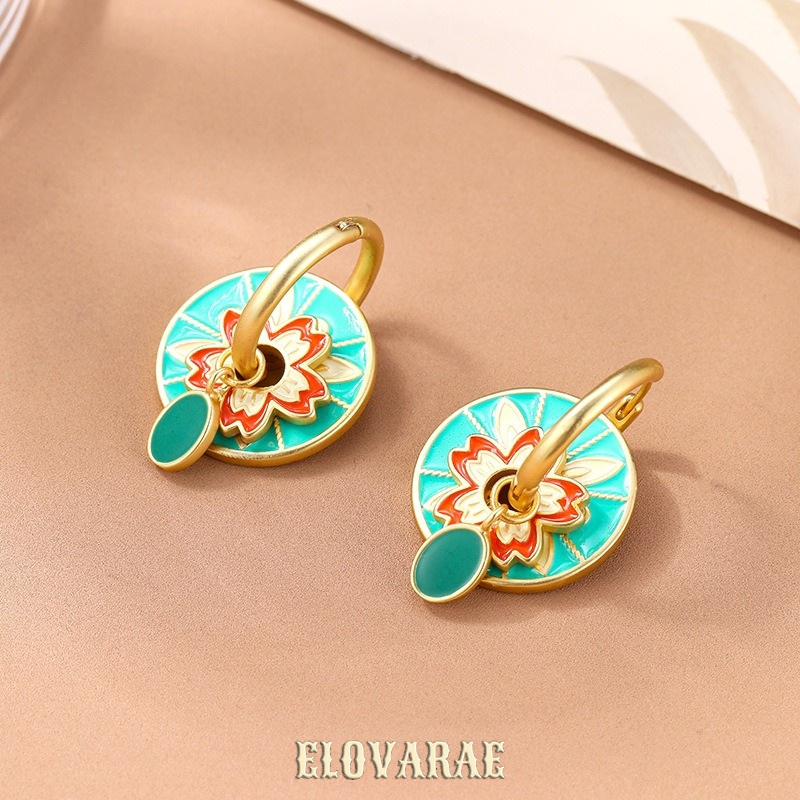 Solene Halo Floral Multicolor Drop Earrings product image 4