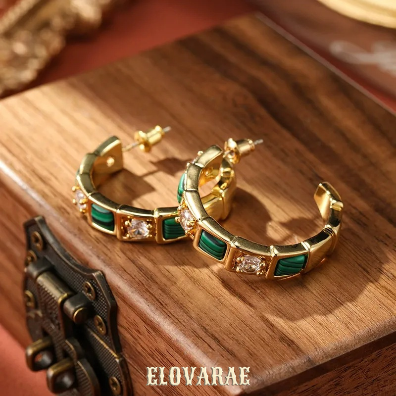 Aurelia Lustre Malachite-Tone Stud Earrings product image 4