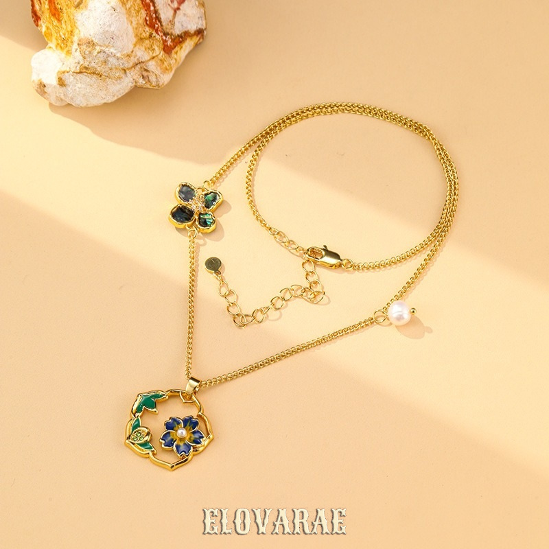 Vesper Reverie Floral Enamel Pendant Necklace product image 4