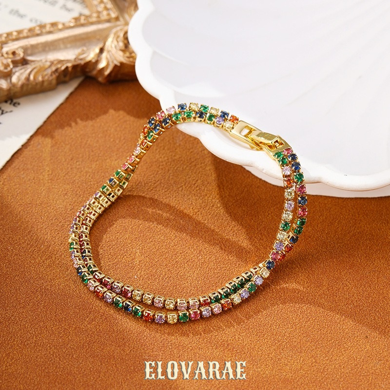 Solene Reverie Crystal Multicolor Chain Bracelet product image 4