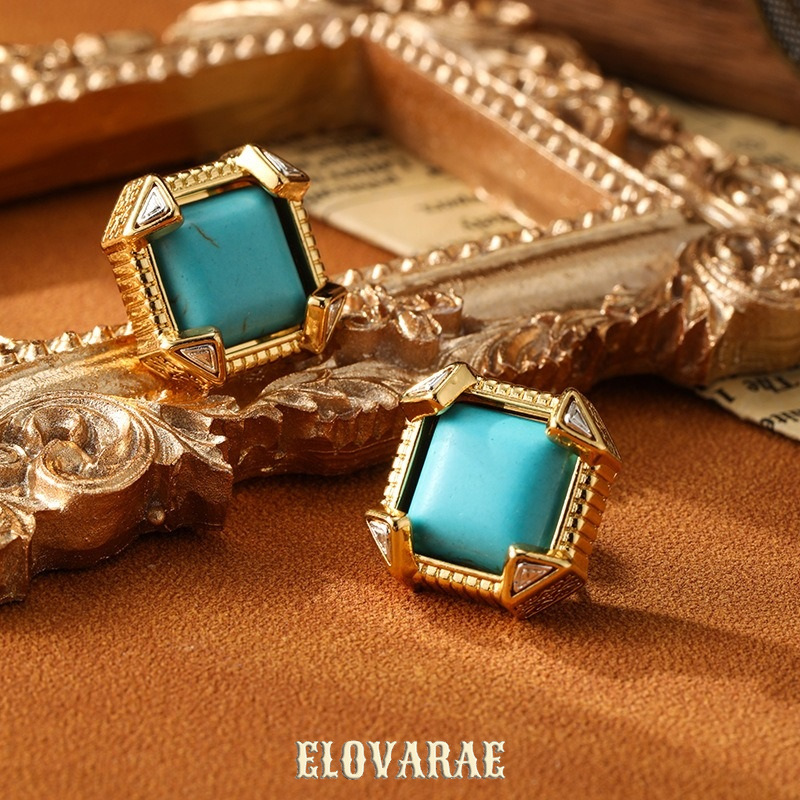 Thalia Reverie Geometric Turquoise-Tone Stud Earrings product image 4