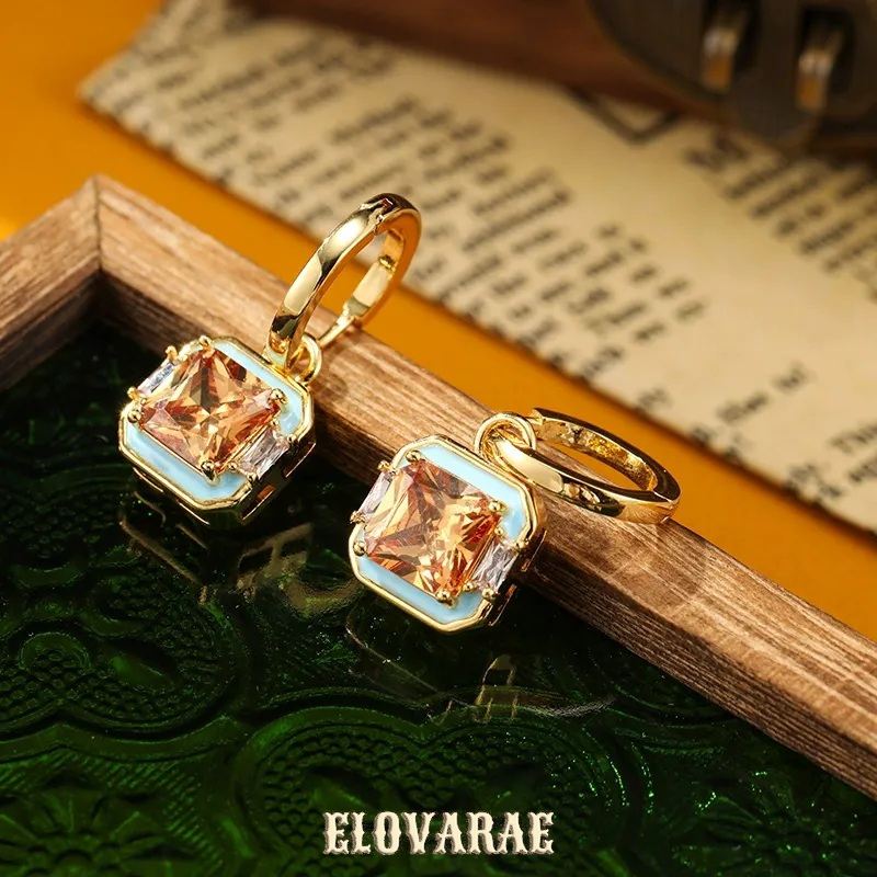 Isolde Nocturne Geometric Enamel Drop Earrings product image 4