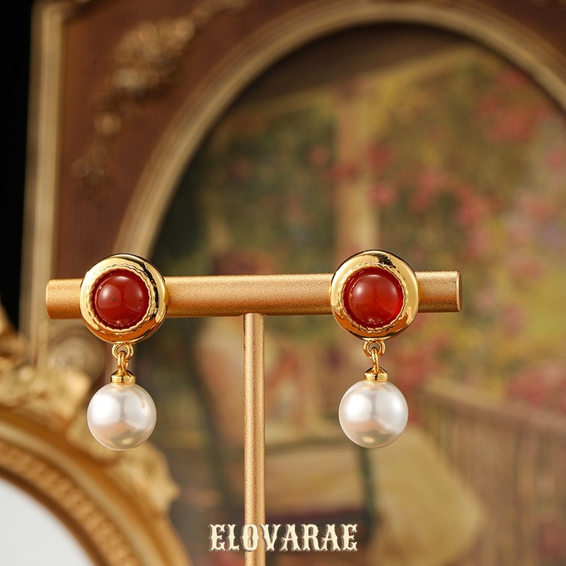 Marielle Nocturne Pearl Garnet-Tone Stud Earrings product image 4