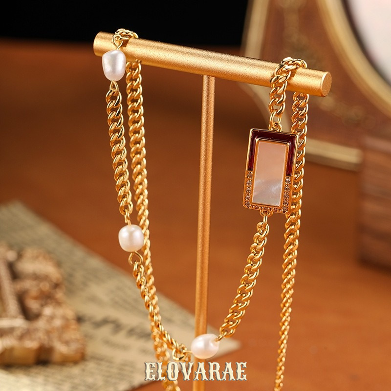 Noelle Nocturne Pearl Geometric Chain Bracelet product image 5
