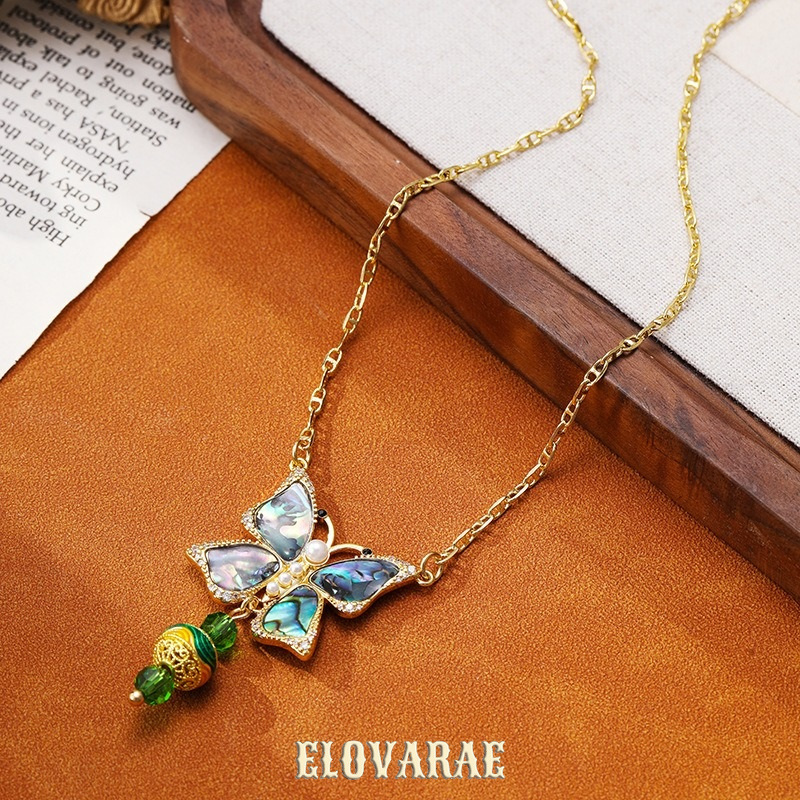 Rosalie Nocturne Butterfly Fringe Pendant Necklace product image 4
