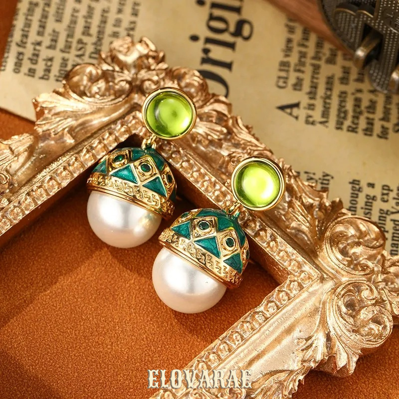 Thalia Nocturne Pearl Enamel Drop Earrings product image 4