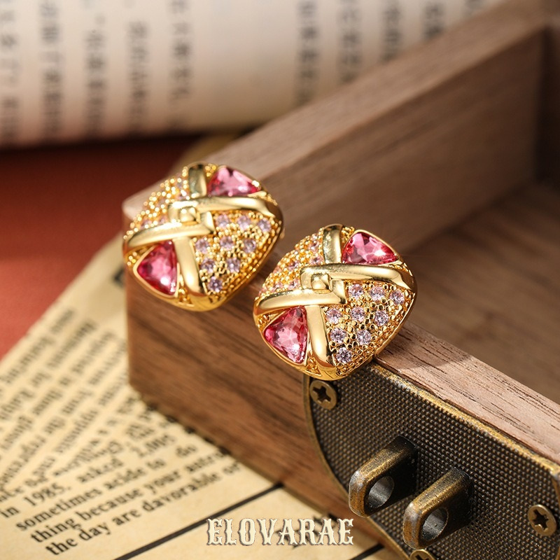 Ophelia Gleam Geometric Crystal Stud Earrings product image 4