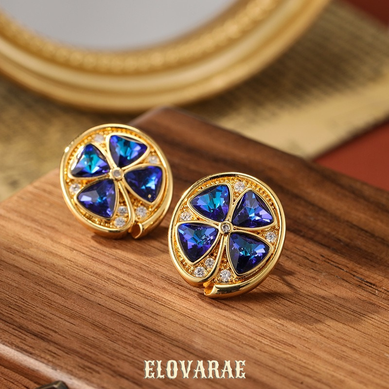 Solene Gleam Floral Crystal Stud Earrings product image 4