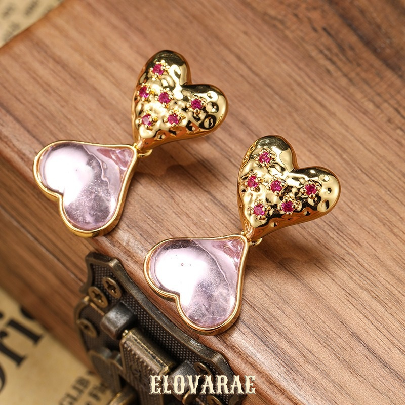 Noelle Gleam Heart Fringe Stud Earrings product image 4