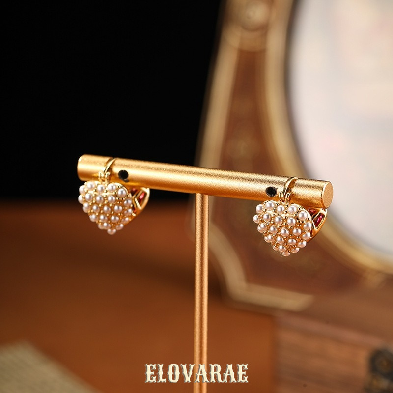 Ophelia Petal Pearl Heart Hoop Earrings product image 4