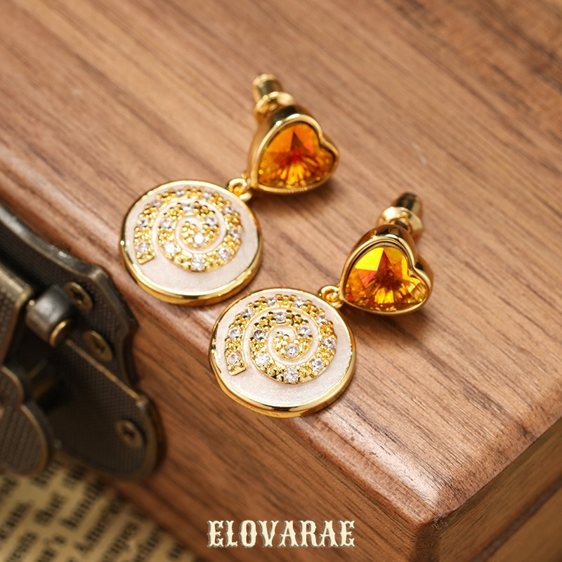 Noelle Petal Heart Enamel Drop Earrings product image 4