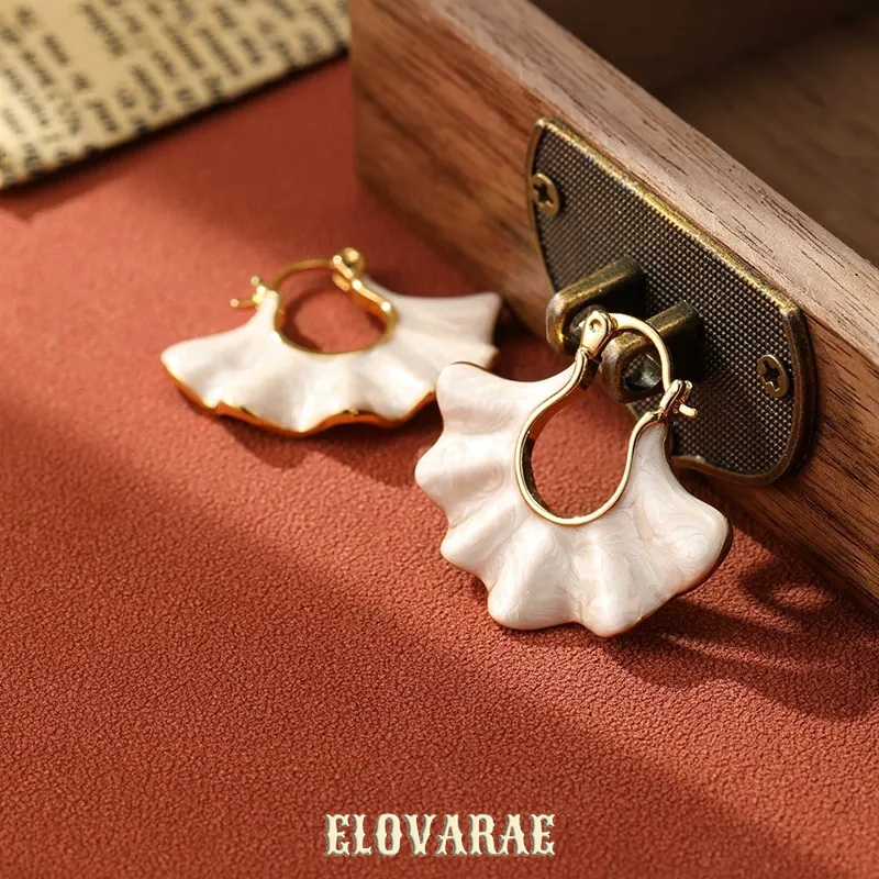 Cressida Petal Leaf Enamel Hoop Earrings product image 4