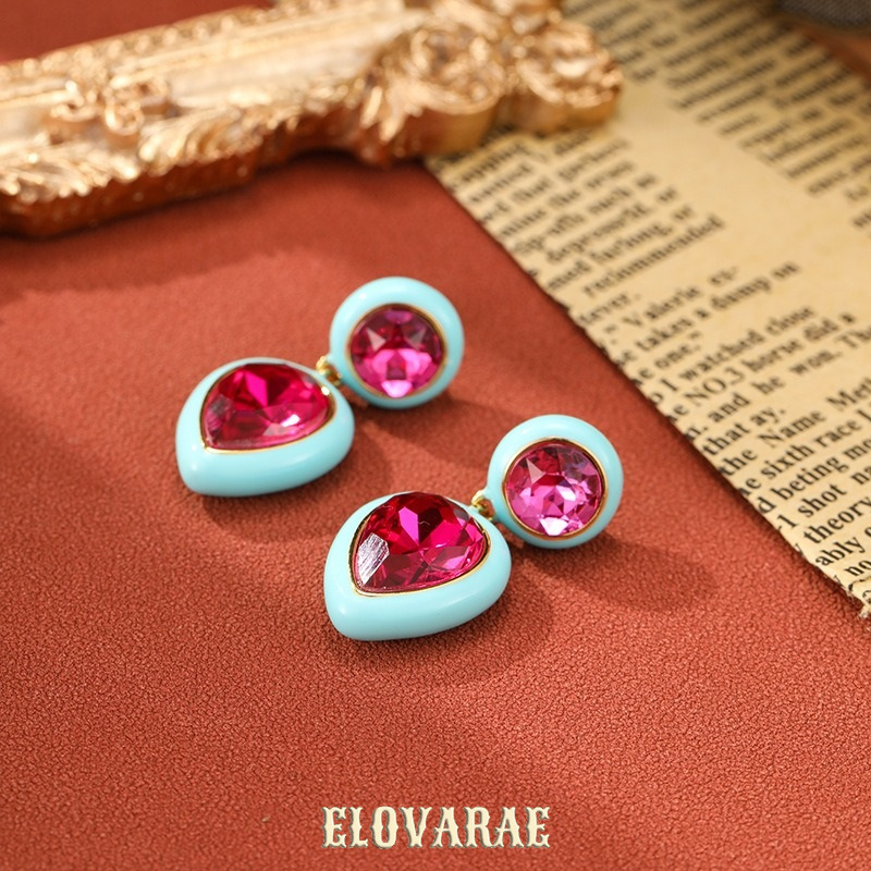 Aurelia Bloom Enamel Blue Drop Earrings product image 5