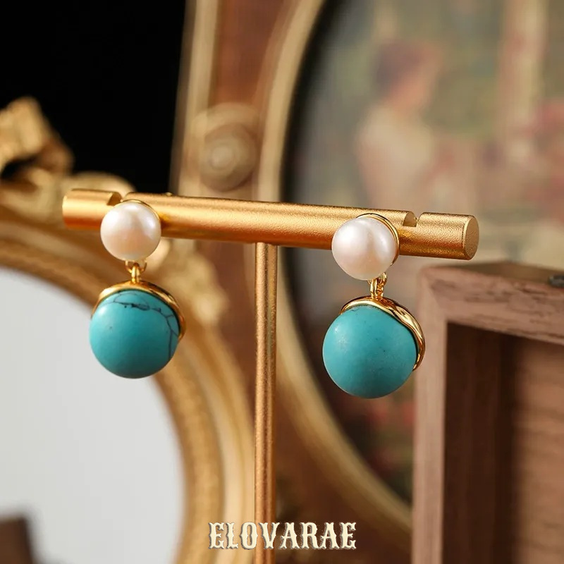 Isolde Bloom Pearl Turquoise-Tone Drop Earrings product image 5