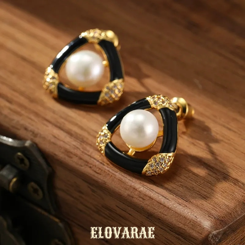 Sabine Bloom Pearl Enamel Stud Earrings product image 5