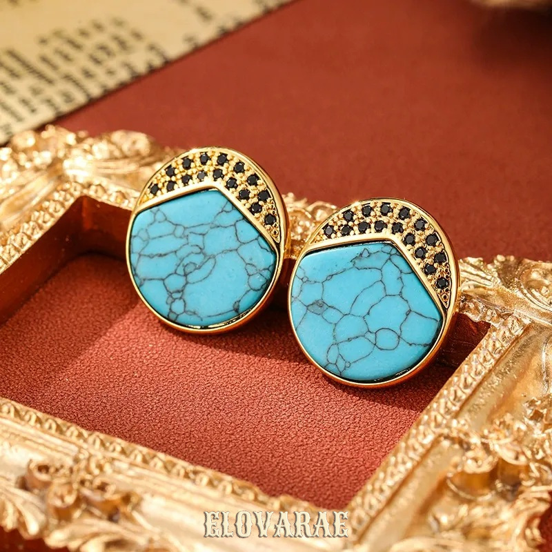 Isolde Muse Geometric Turquoise-Tone Drop Earrings product image 5