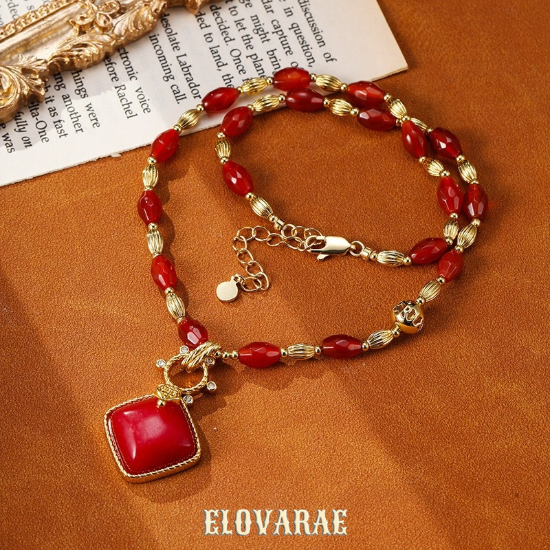 Evadne Muse Garnet-Tone Pendant Necklace product image 5