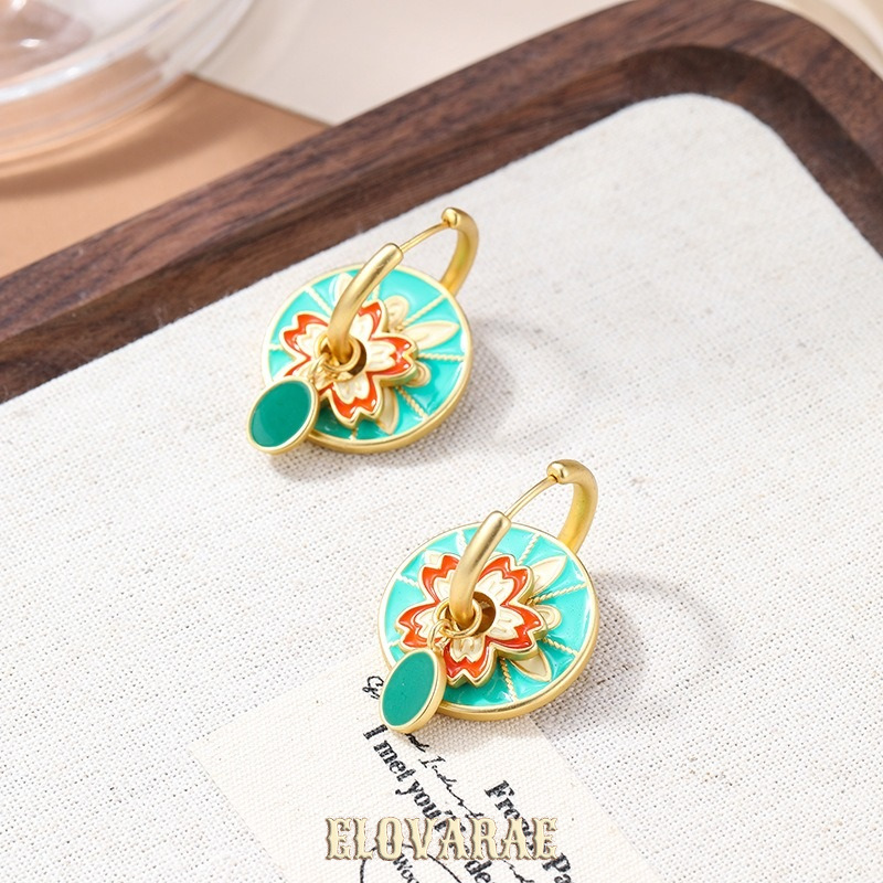Solene Halo Floral Multicolor Drop Earrings product image 5