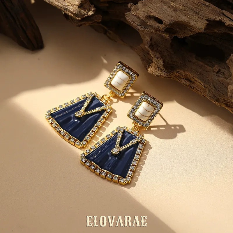 Marielle Halo Geometric Enamel Drop Earrings product image 5