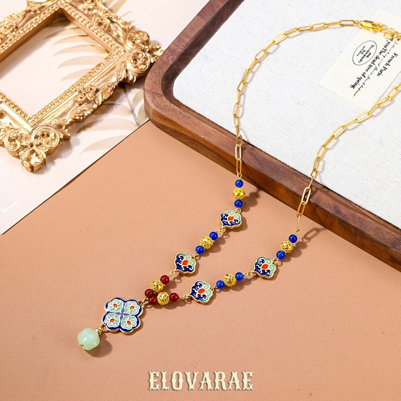 Thalia Halo Enamel Multicolor Pendant Necklace product image 5
