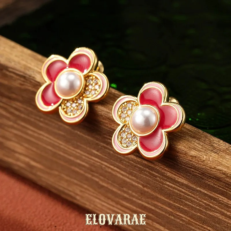Noelle Lustre Pearl Floral Stud Earrings product image 5