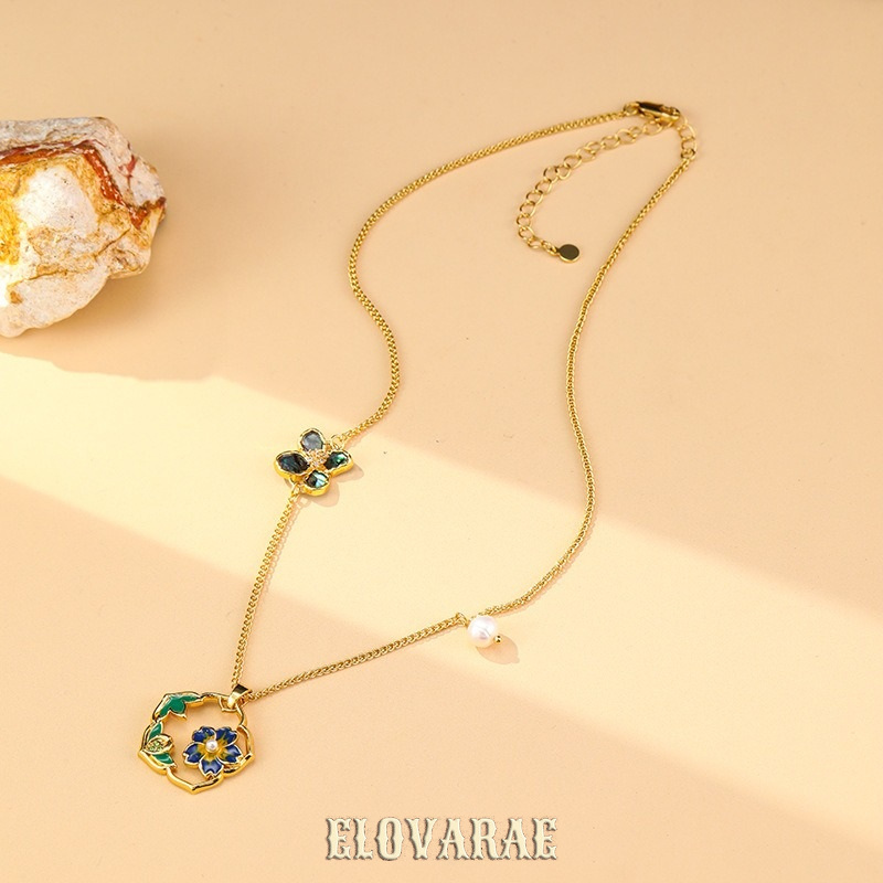Vesper Reverie Floral Enamel Pendant Necklace product image 5