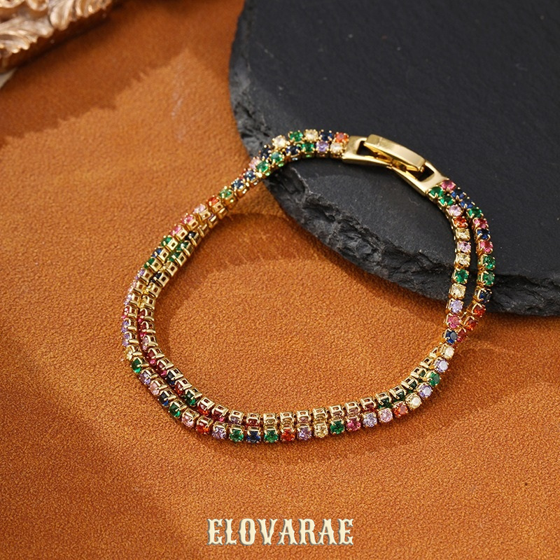 Solene Reverie Crystal Multicolor Chain Bracelet product image 5