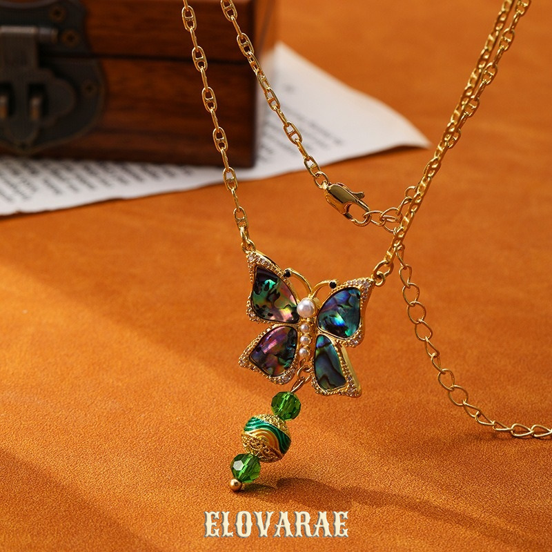 Rosalie Nocturne Butterfly Fringe Pendant Necklace product image 5