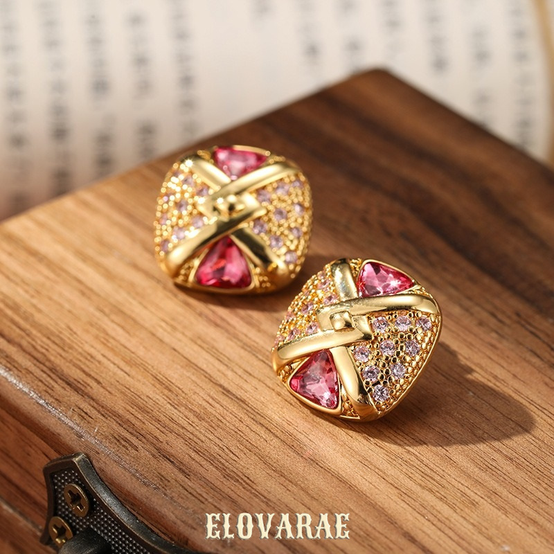 Ophelia Gleam Geometric Crystal Stud Earrings product image 5
