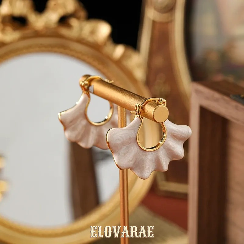 Cressida Petal Leaf Enamel Hoop Earrings product image 5